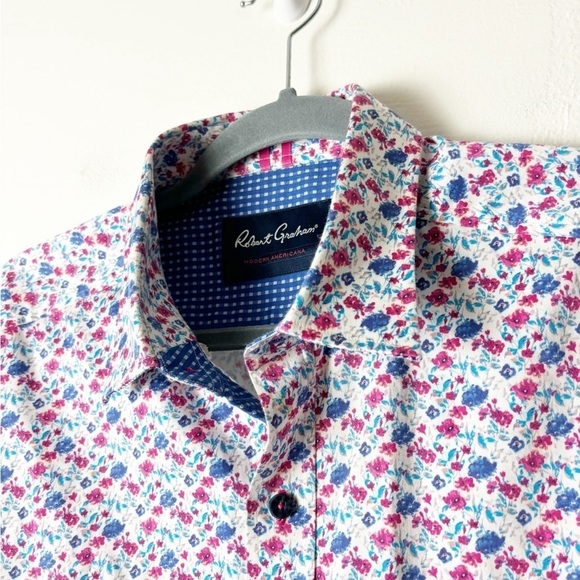ROBERT GRAHAM • Men’s Floral Print Tailored Fit Button Down Shirt Size Large - Picture 6 of 8